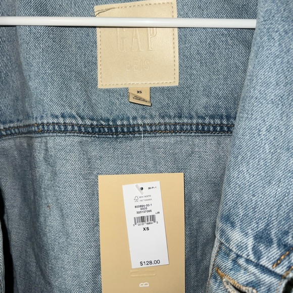 GAP X BEIS Hooded Denim Jacket Medium Wash NWT Size XSmall - Picture 4 of 9